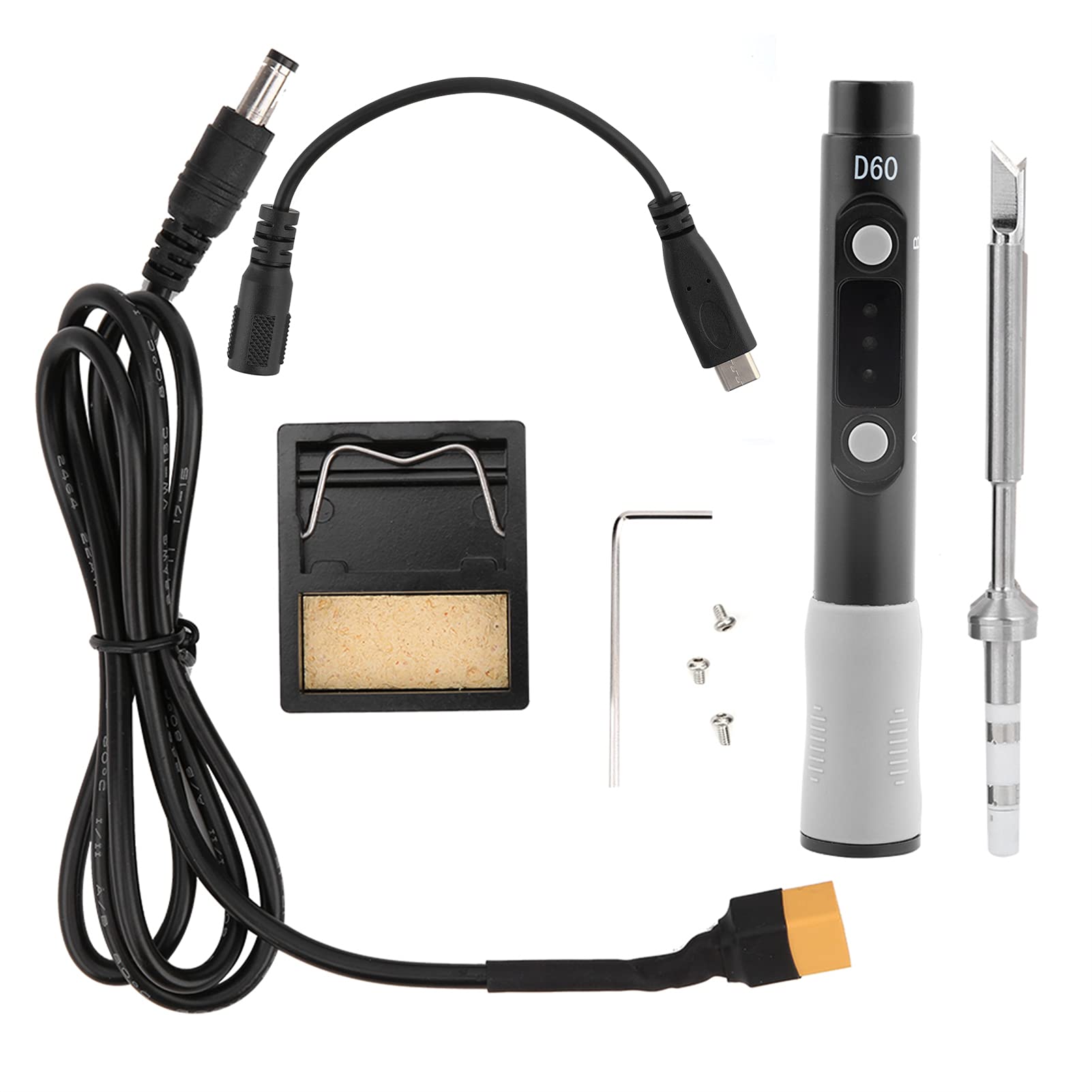 60W Adjustable Temperature Soldering Iron Kit with Auto Sleep - SQ-D60A for Circuit Board Repair, Appliance Fixing & Home DIY Projects | Perfect for Electronics Hobbyists & Professional Technicians