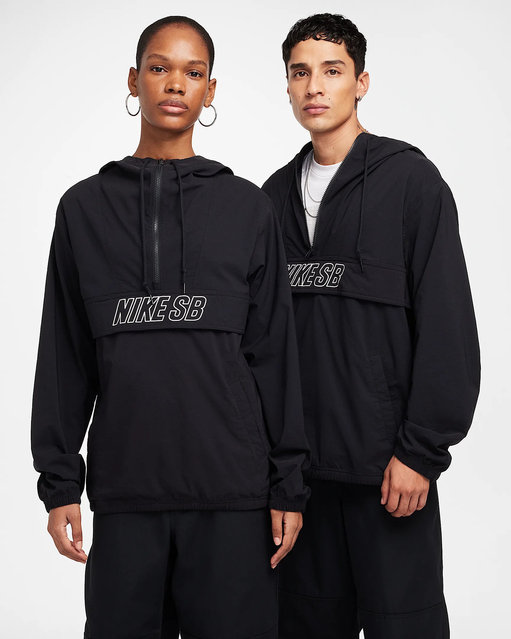 Nike SB Anorak Skate Jacket - Black | Lightweight Waterproof Windbreaker for Skateboarding & Outdoor Activities