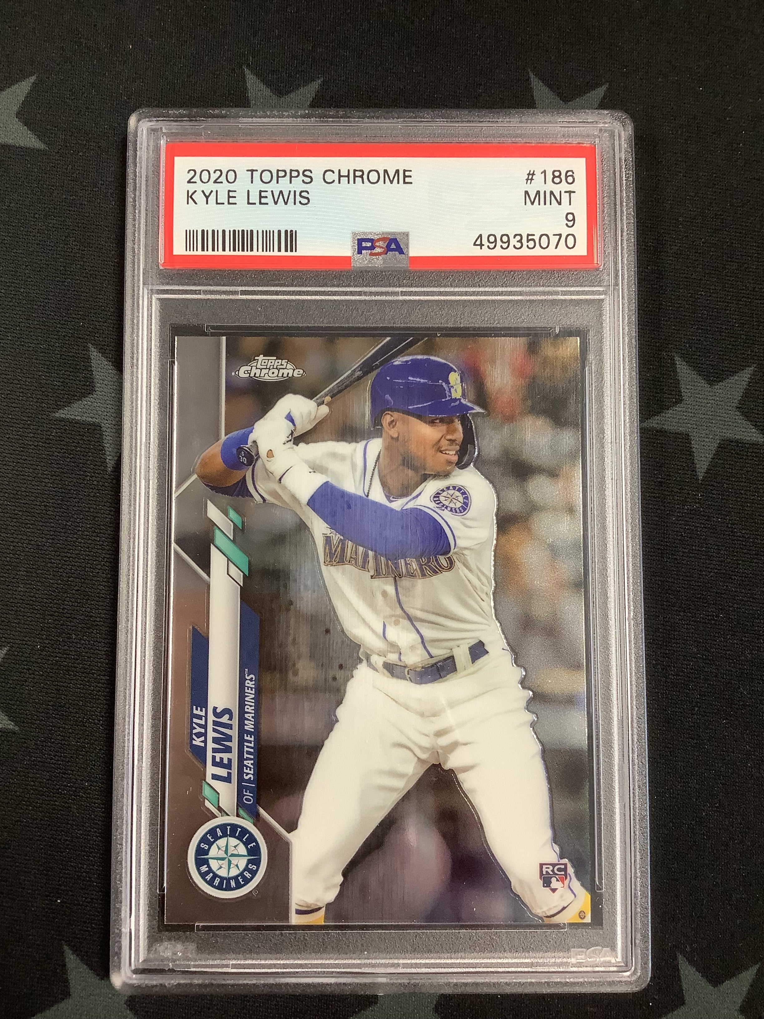 2020 Topps Chrome Kyle Lewis #186 PSA Mint 9 Rookie Card - Perfect for Baseball Card Collectors & Sports Memorabilia Enthusiasts