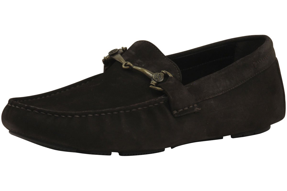 Roberto Cavalli Men's Ebony Brown Suede Loafers - Size 7 (EU 40) | Premium Italian Designer Shoes for Business Casual & Formal Wear
