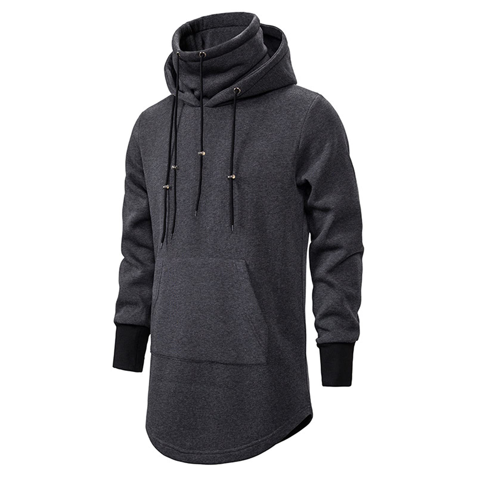 Men's Trench Coat - Solid Color Long Sleeve Winter Coat with Extended Hem for Autumn & Winter | Casual Outerwear for Work, Travel & Daily Wear