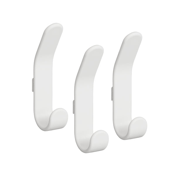 Durable Double Hooks Pack of 3 - Heavy Duty Metal Hooks for Hanging Coats, Hats & Bags - Perfect for Home, Office & Garage Organization