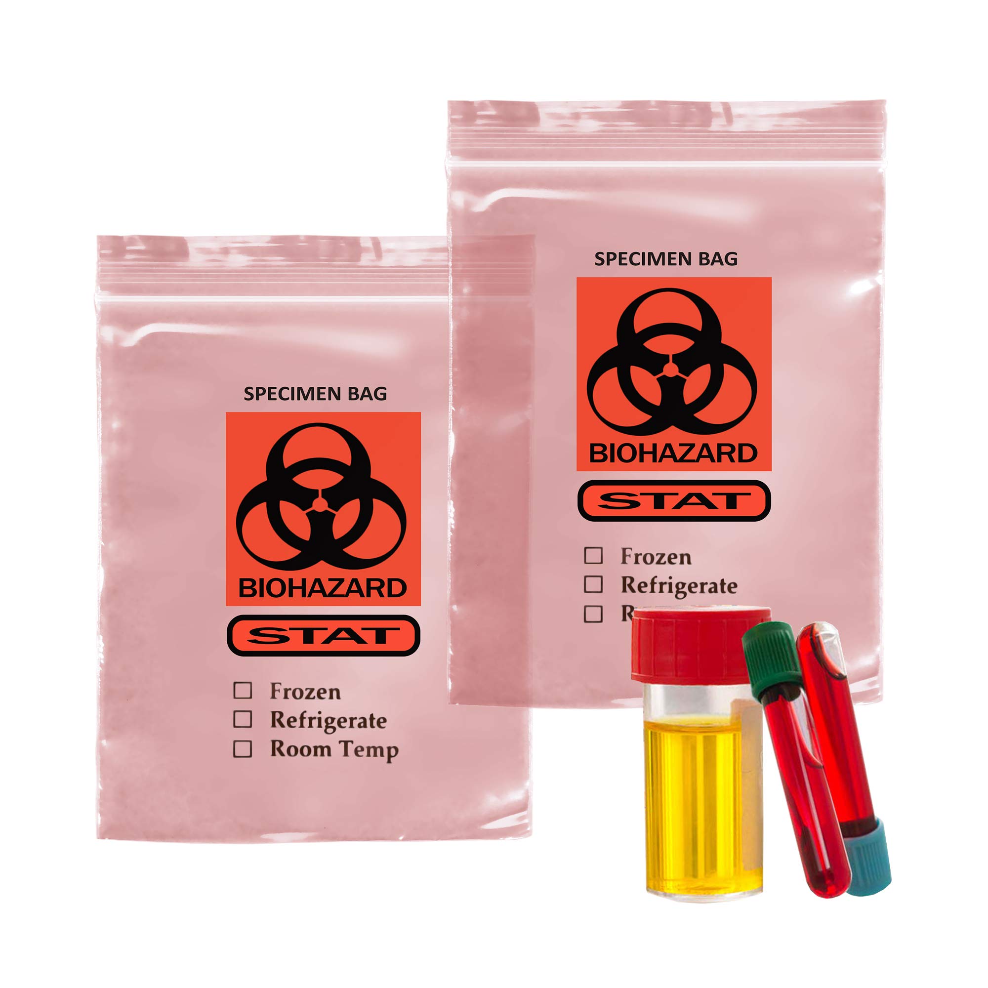 APQ 1000 Pack Pink Tint 12x15 Zipper Biohazard Specimen Transfer Bags - 2 Mil Thick Polyethylene Medical Bags for Healthcare, Laboratories & First Aid Kits | Ideal for Clinics, Hospitals & Emergency Medical Use