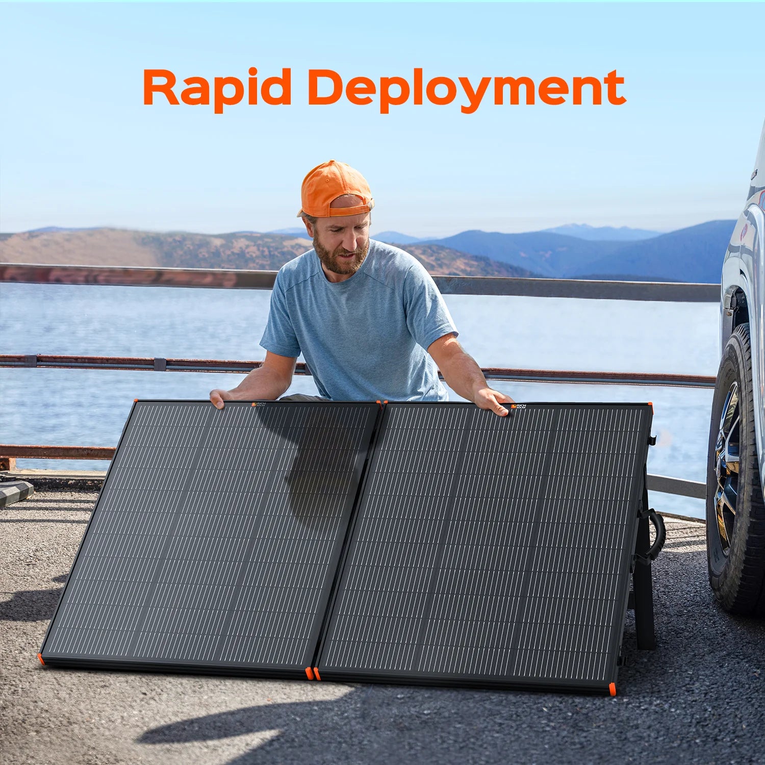 Rich Solar MEGA 200 Watt Portable Briefcase Solar Panel - Foldable Solar Charger for RV, Camping, Boating & Emergency Power - High Efficiency Solar Panel Kit with Charge Controller