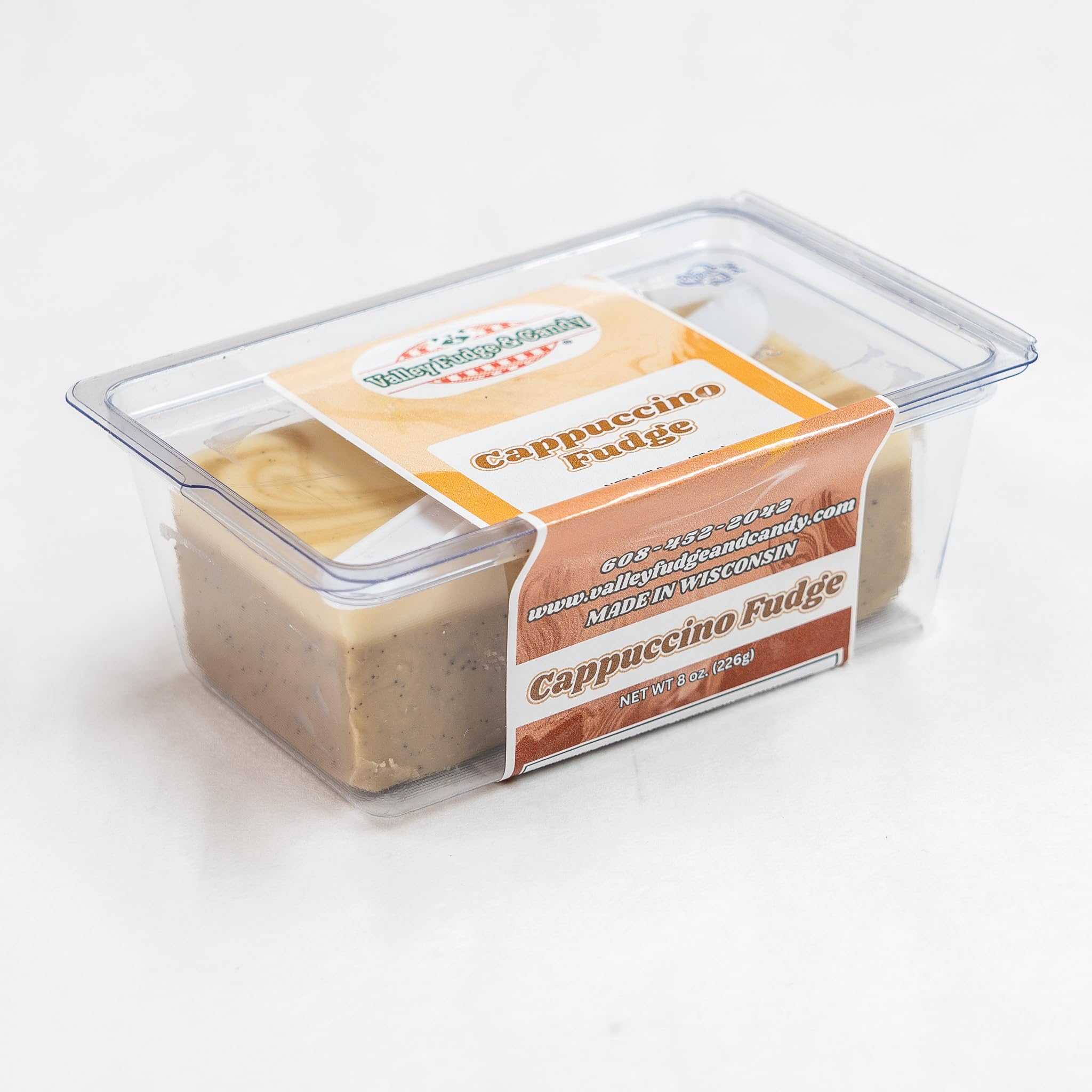 Valley Fudge - Premium Cappuccino Coffee Artisan Fudge with Real Butter | Gourmet Candy Gift | 1 Pound Package | Perfect for Holiday Gifts, Office Treats & Dessert Platters