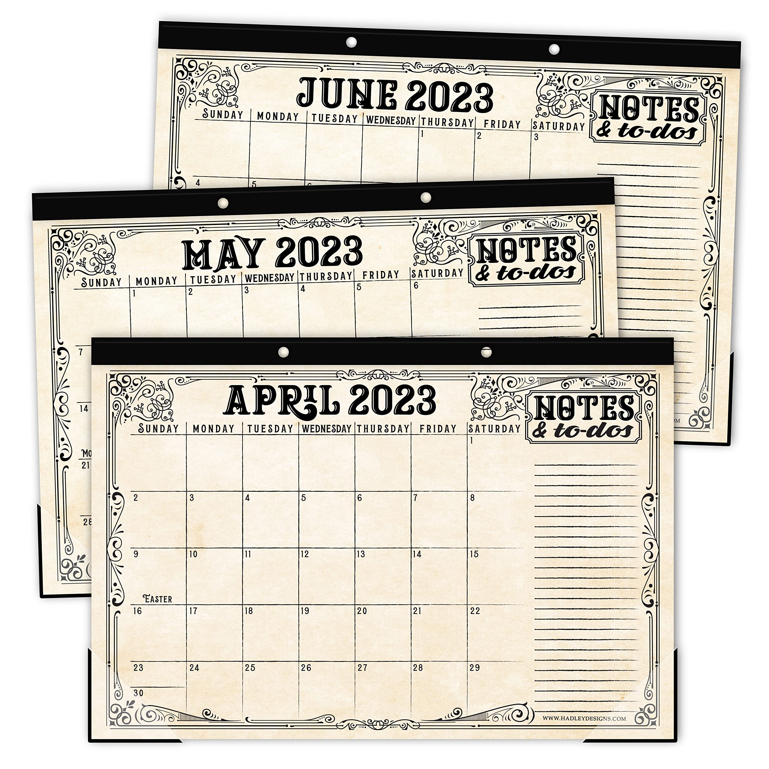 2023-2024 Vintage Large Desk Calendar - 18 Month Planner (11x17 Inches) for Office, Home & School | Perfect Desk Pad & Wall Calendar for Productivity & Organization