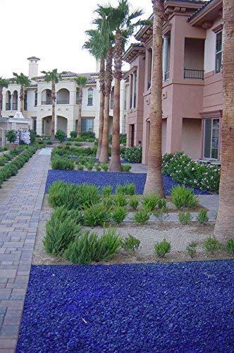 Caribbean Mix Blue Landscape Glass - 50 lbs Medium Fireplace & Garden Decorative Rocks for Outdoor Landscaping, Aquariums, and Fire Pits