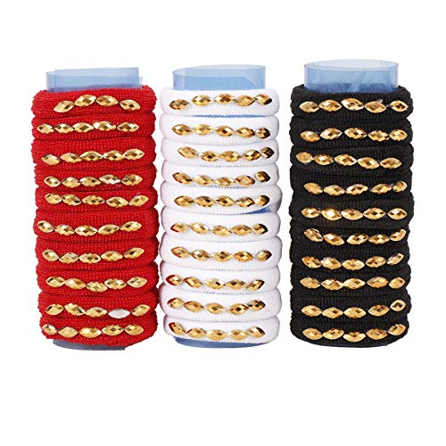 Stylish Elastic Hair Bands for Women & Girls - Soft Stretchable Hair Ties for Ponytails, Braids & Buns - 30 Pack Multicolor Hair Accessories - Perfect for Workouts, Office & Everyday Use