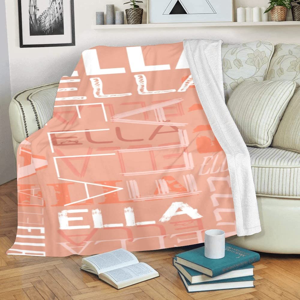 Dr.TOUGH Personalized Name Blanket - Custom Text Fleece Throw for Adults & Kids - 60