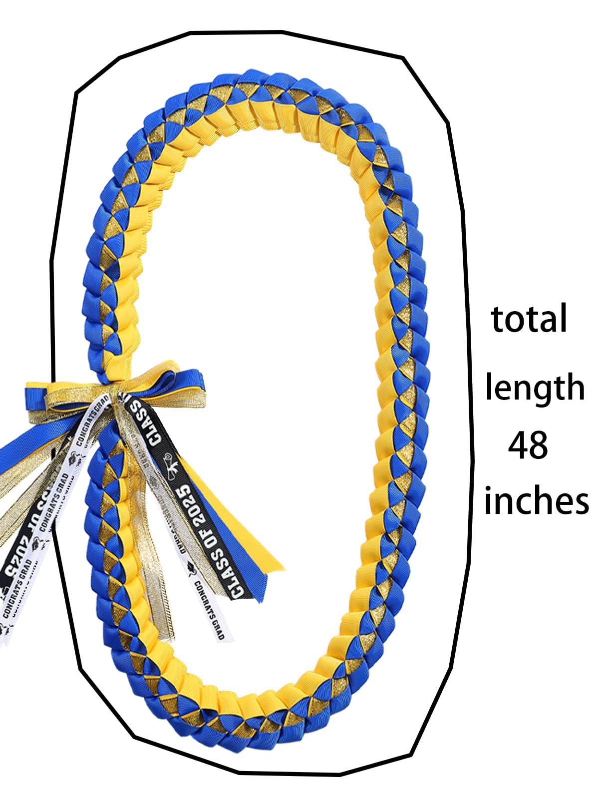 TFTAFAN Class of 2025 Graduation Lei Necklace - Braided Ribbon Graduation Leis for Women & Men - Perfect Graduation Gift & Party Accessories for High School/College Ceremonies, Graduation Parties & Photo Props