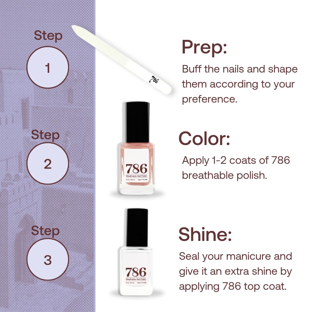 Breathable Vegan Nail Polish - Cruelty-Free & Halal for Healthy Nails - Fast Drying for Daily Use