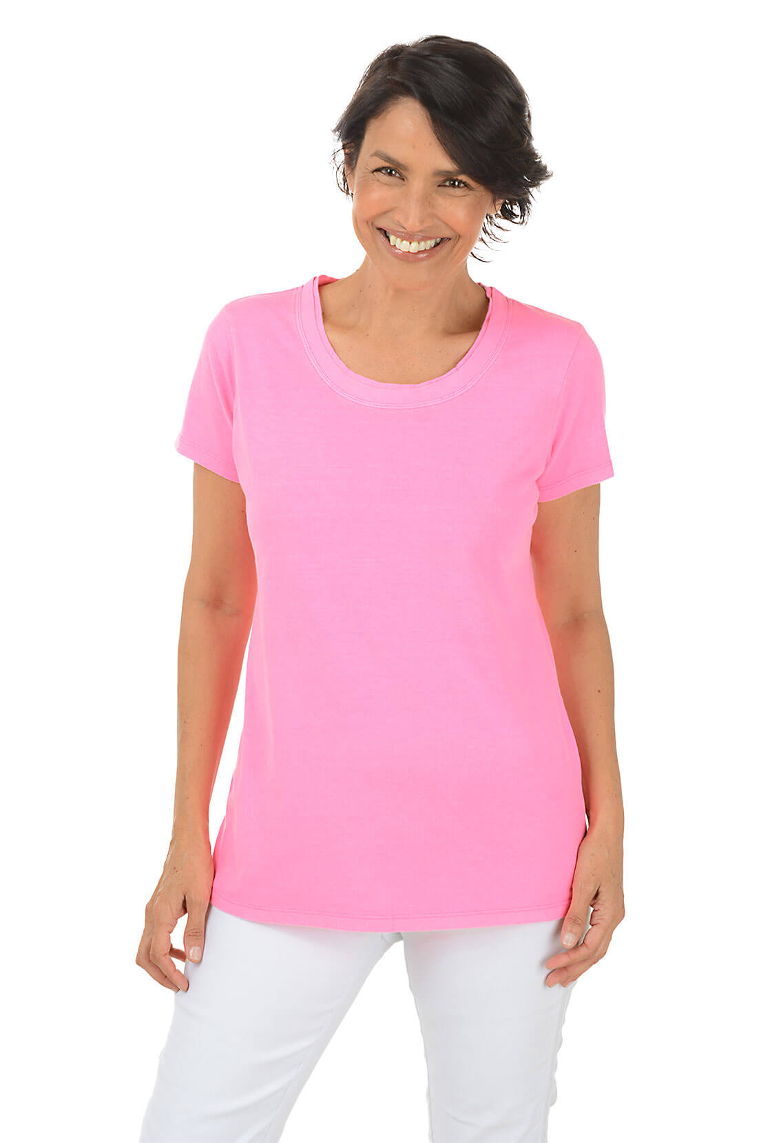 Classic Scoop Neck T-Shirt for Women - Soft Cotton Casual Tee - Perfect for Everyday Wear, Layering & Outfits