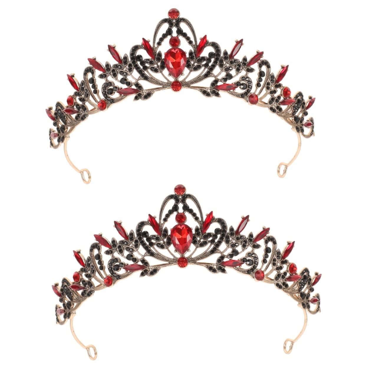 Minkissy 2PCS Rhinestone Bridal Tiaras - Elegant Wedding Crown Headpieces for Bride & Bridesmaids | Perfect for Bridal Shower, Wedding Ceremony & Prom Accessories