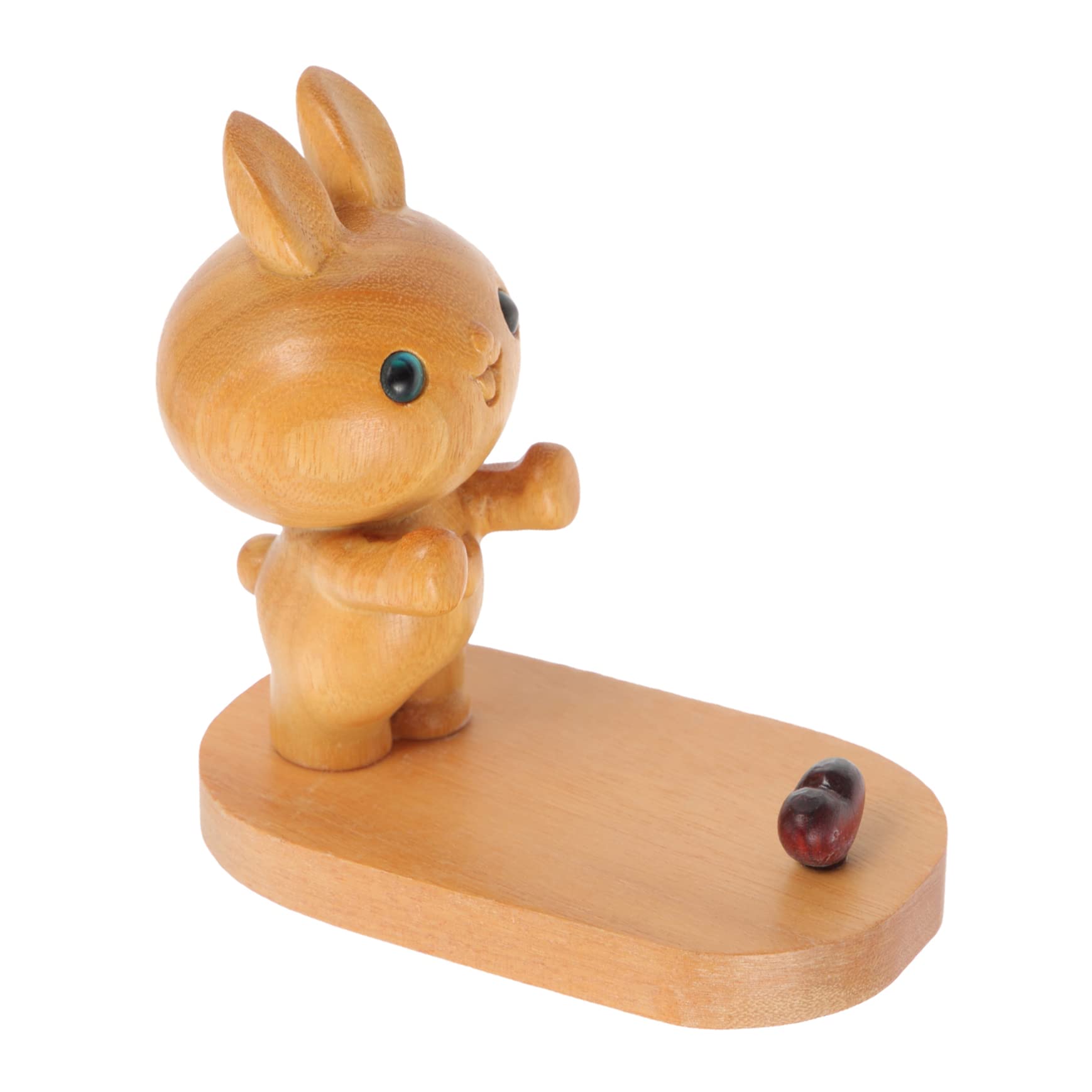 3-Pack Wooden Rabbit-Shaped Phone Stand - Portable Desktop Cell Phone Holder for Home, Office, and Travel Use