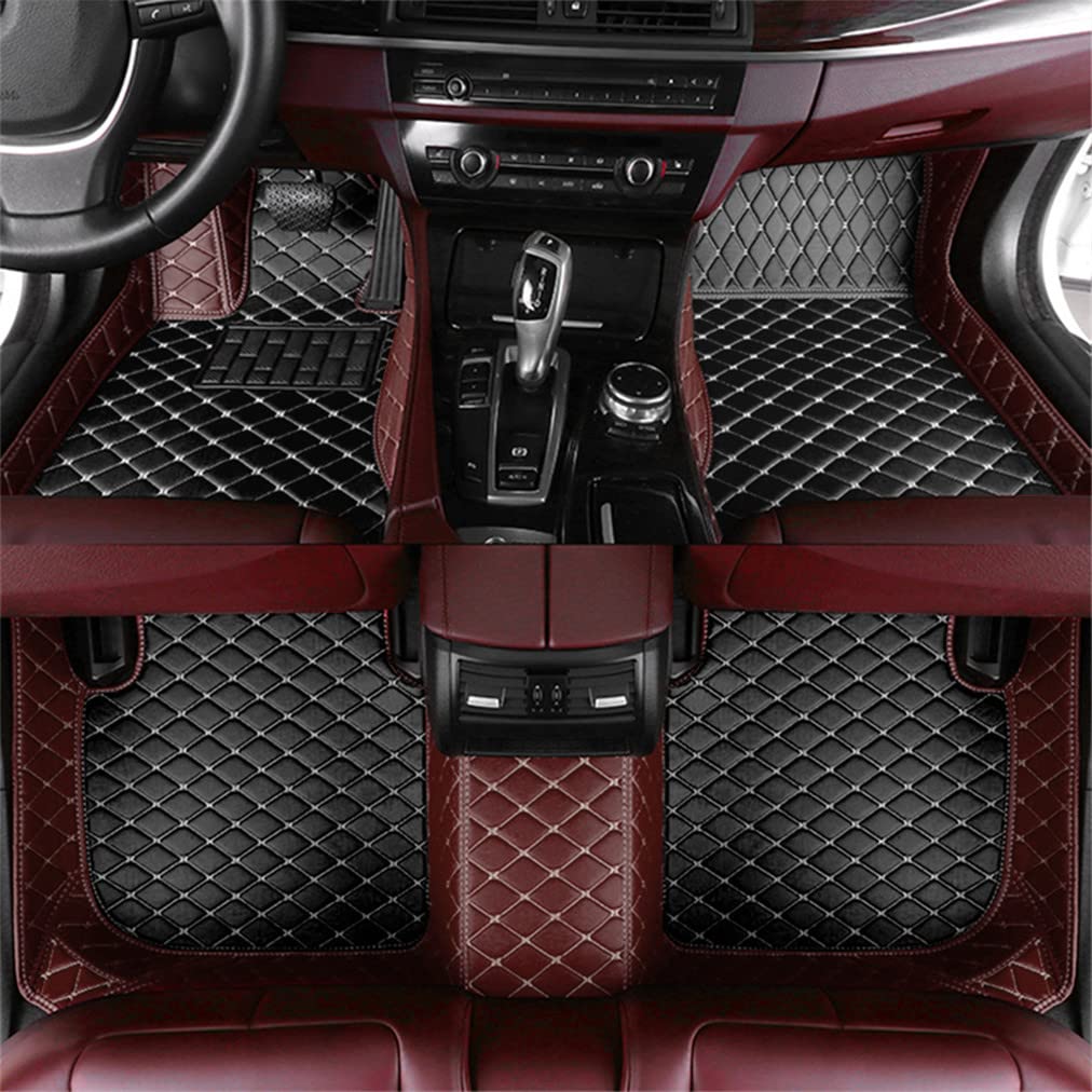 Premium All-Weather Leather Floor Mats for Mercedes-Benz CLA 2020-2022 - Luxury Carpet Protection in Coffee & Black - Perfect for Daily Commutes, Road Trips & Extreme Weather Conditions