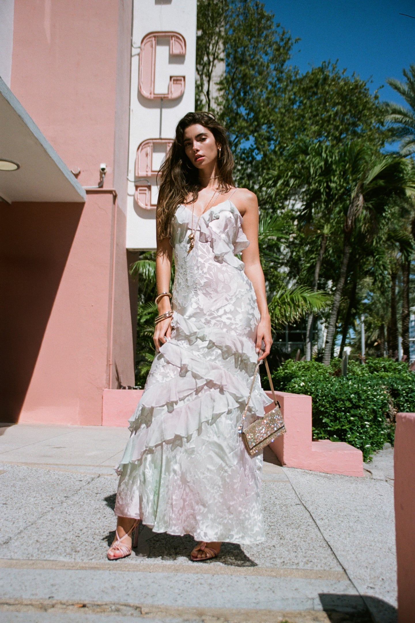 Rialto Pastel Ruffle Maxi Dress in Lilac - Flowy Spring Summer Beach Dress for Women, Perfect for Vacation, Wedding Guest & Boho Outfits