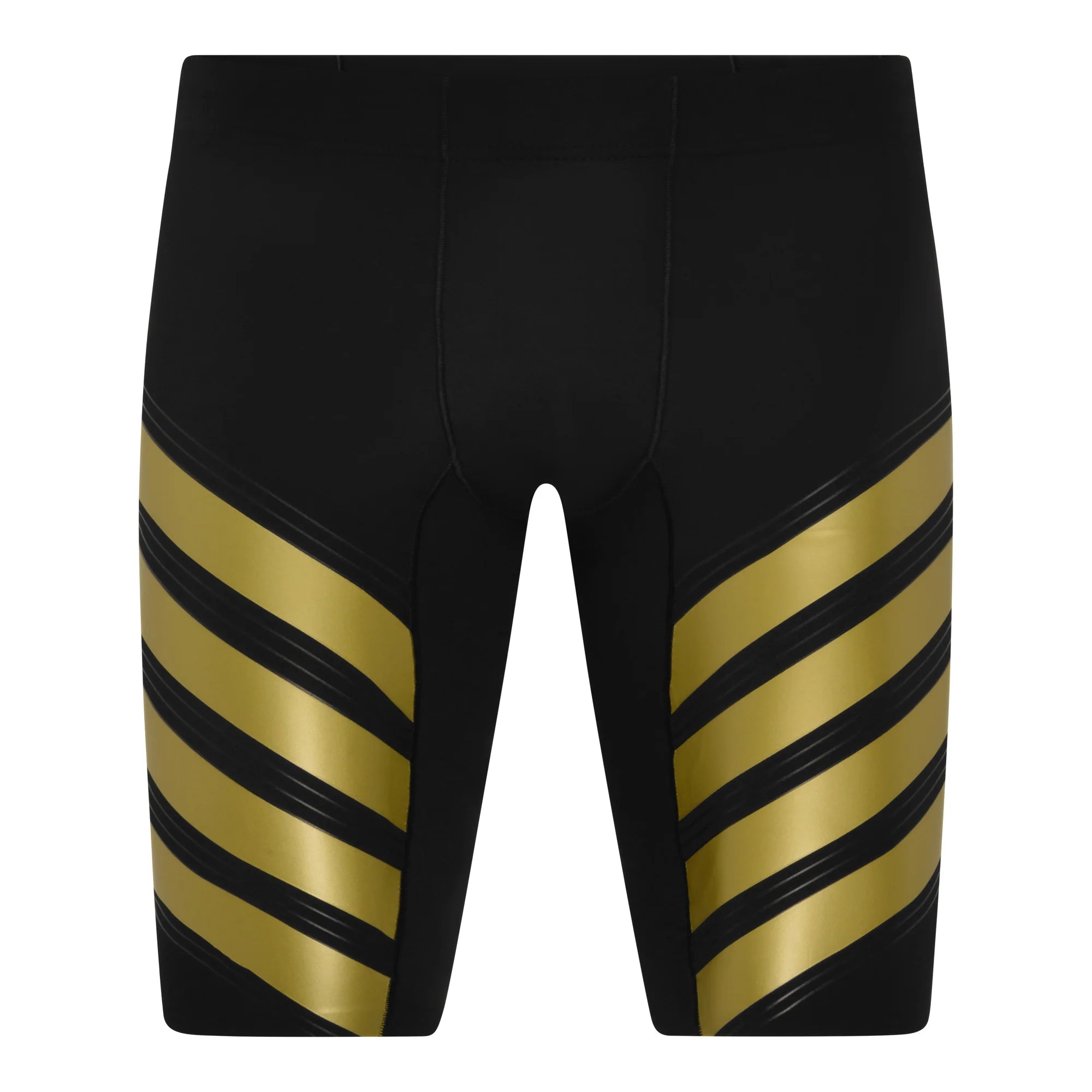Pressio Men's Power Half Tight - Black/Gold - High-Performance Compression Shorts for Running, Gym & Workouts