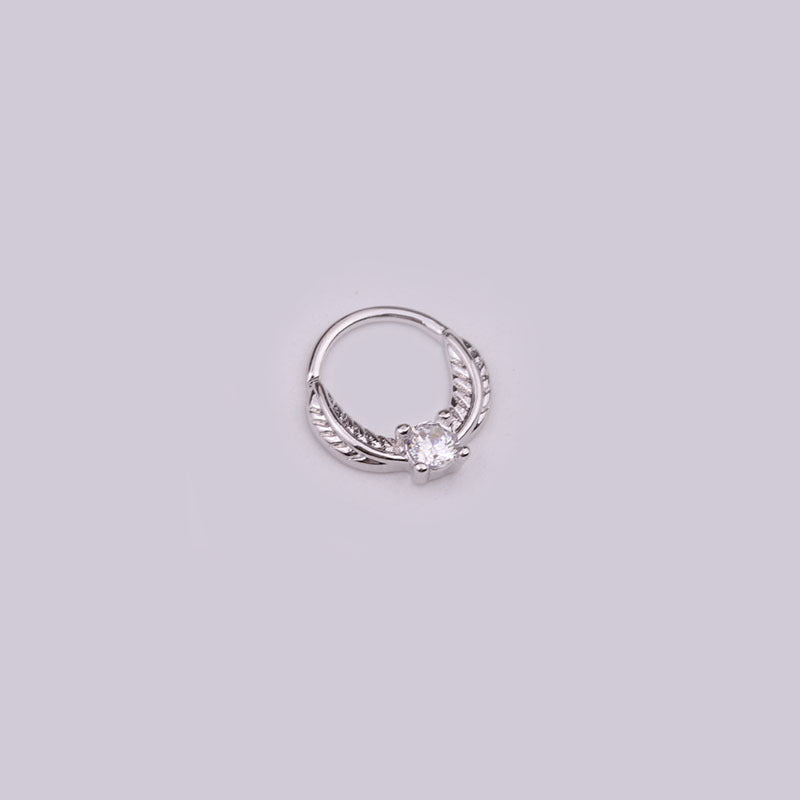 20G 18K Gold Plated Indian CZ Small Hoop Nose Septum Ring - HSPJ1909 | Hypoallergenic Body Jewelry for Women & Men | Perfect for Piercing, Everyday Wear & Special Occasions