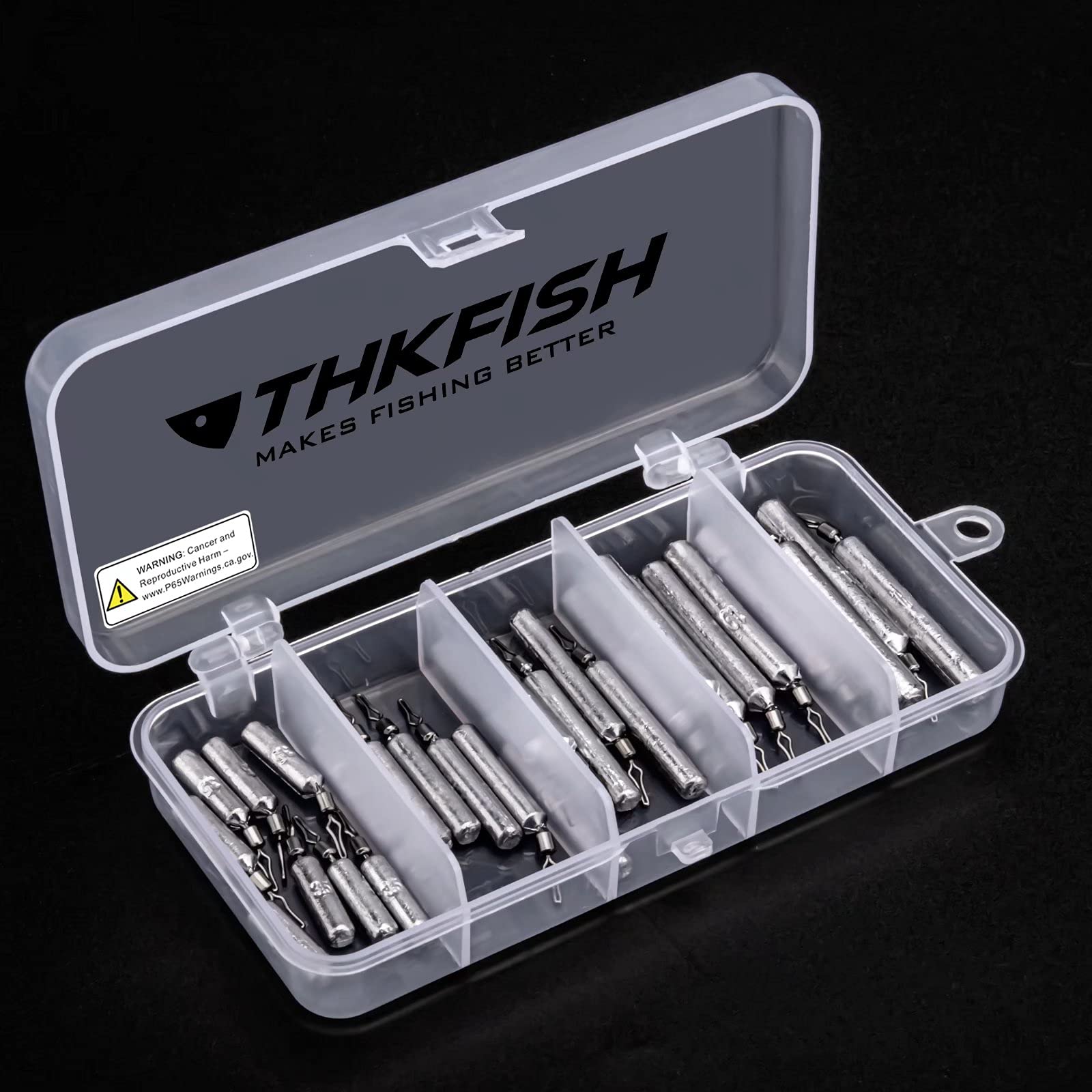 THKFISH 60PCS Fishing Weights Sinkers Set with Drop Shot Rig & Wacky Hooks - Saltwater & Freshwater Bass Fishing Gear for Professional Anglers - Perfect for Lake, River and Ocean Fishing Adventures