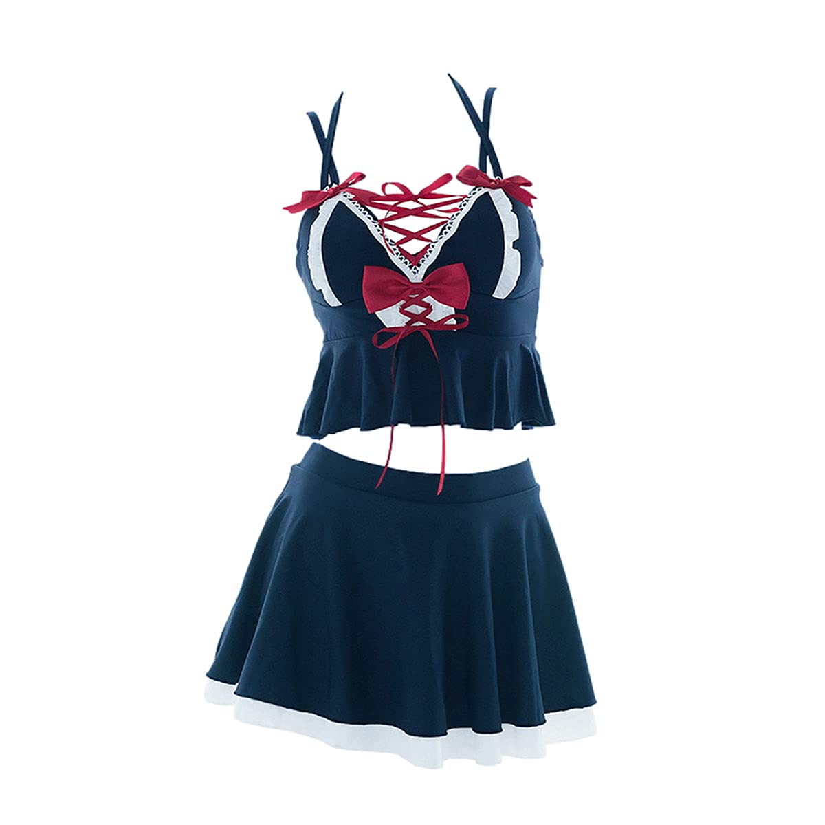 **Sexy Lolita High Waisted 2-Piece Swimsuits for Women - Bandage Bikini Set for Beach, Pool & Summer Vacation**