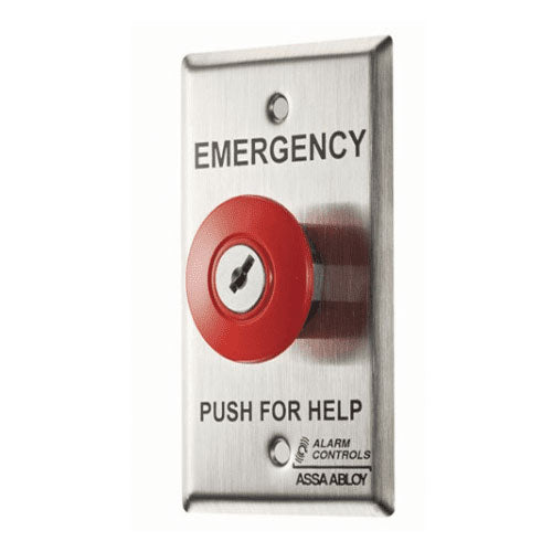 Alarm Controls KR 1 Latching Key Reset - Stainless Steel Plate with N/O & N/C Contacts for Security Systems | Ideal for Commercial Buildings & Home Security