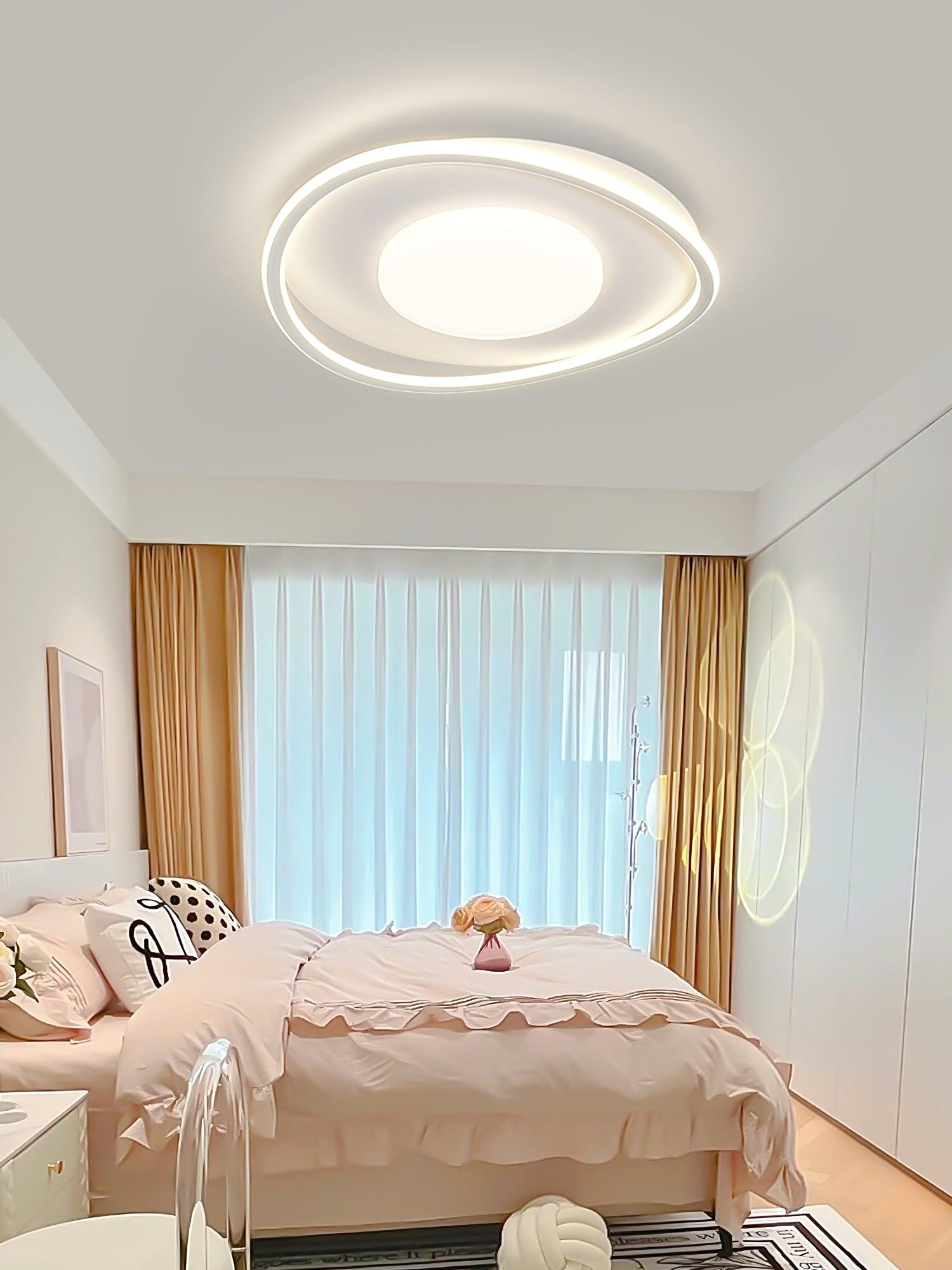 Modern Minimalist Geometric LED Ceiling Light Fixture - Energy Efficient Dimmable Lighting for Living Room, Bedroom & Office