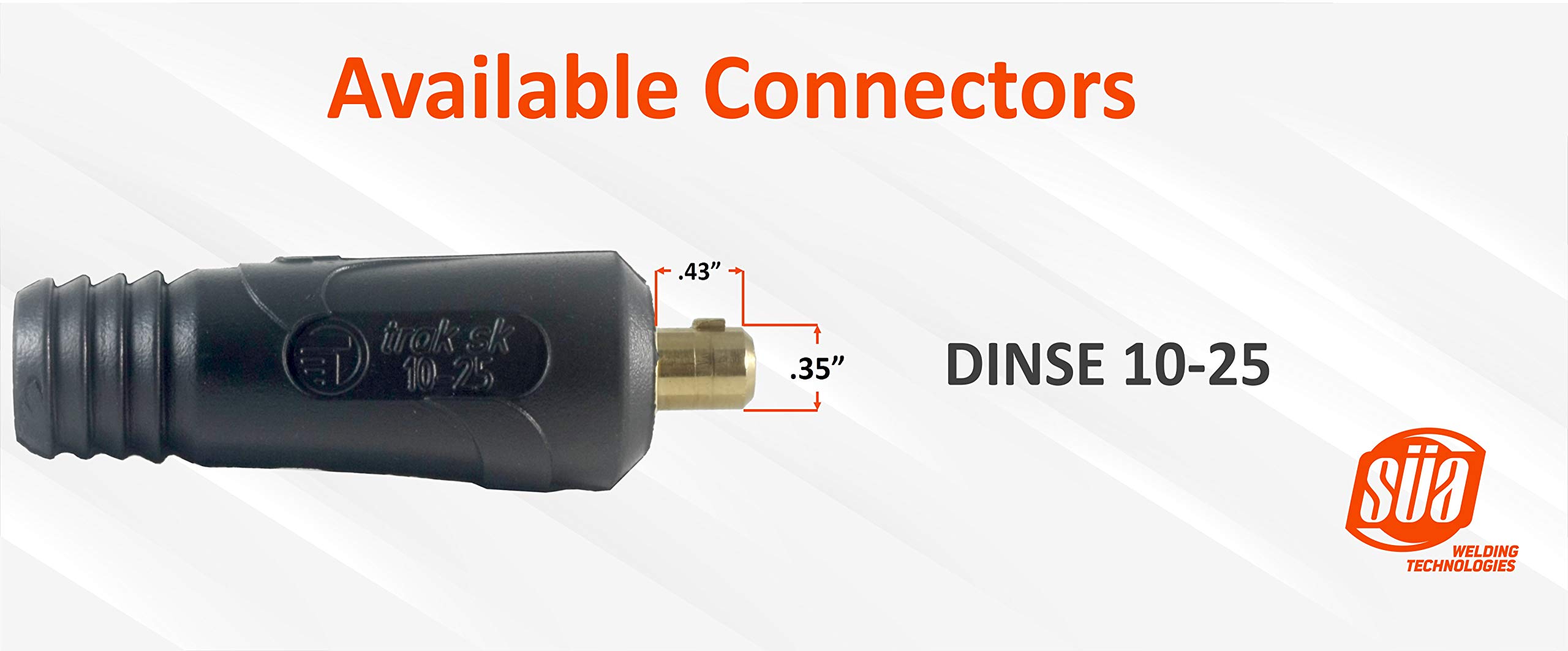 SÜA® 150 Amp Welding Lead Extension Cable - 50 FT #4 AWG 100% Copper with Dinse 10-25 Male/Female Connectors - Heavy Duty Welding Equipment Accessory for MIG, TIG, Arc Welders in Workshops & Construction Sites