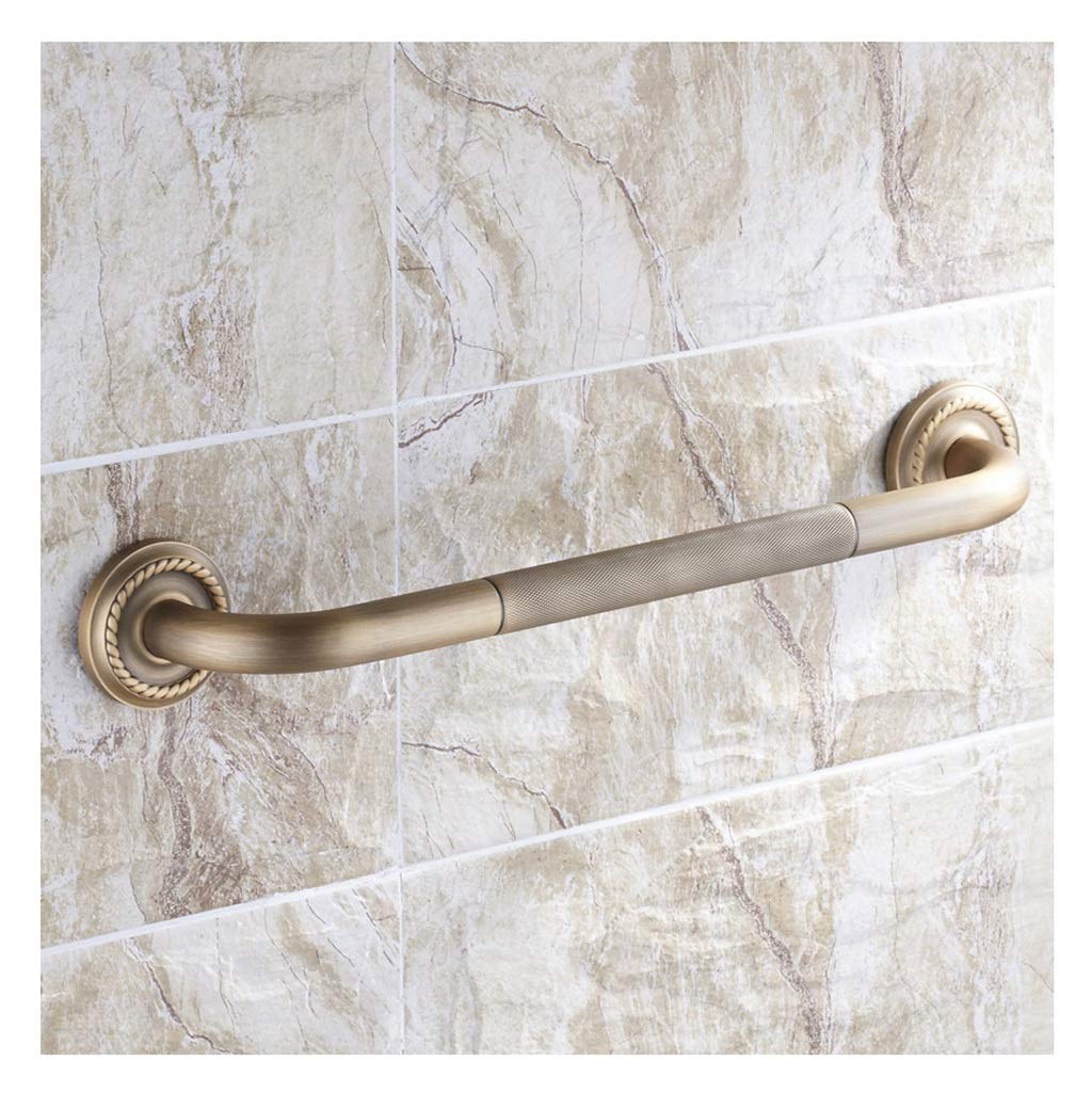 Antique Brass Bathroom Handrail - European Style Bathtub Safety Grab Bar with Towel Rack - Vintage Bathroom Hardware for Elderly & Disabled - Perfect for Bathroom, Shower, and Toilet Safety Support