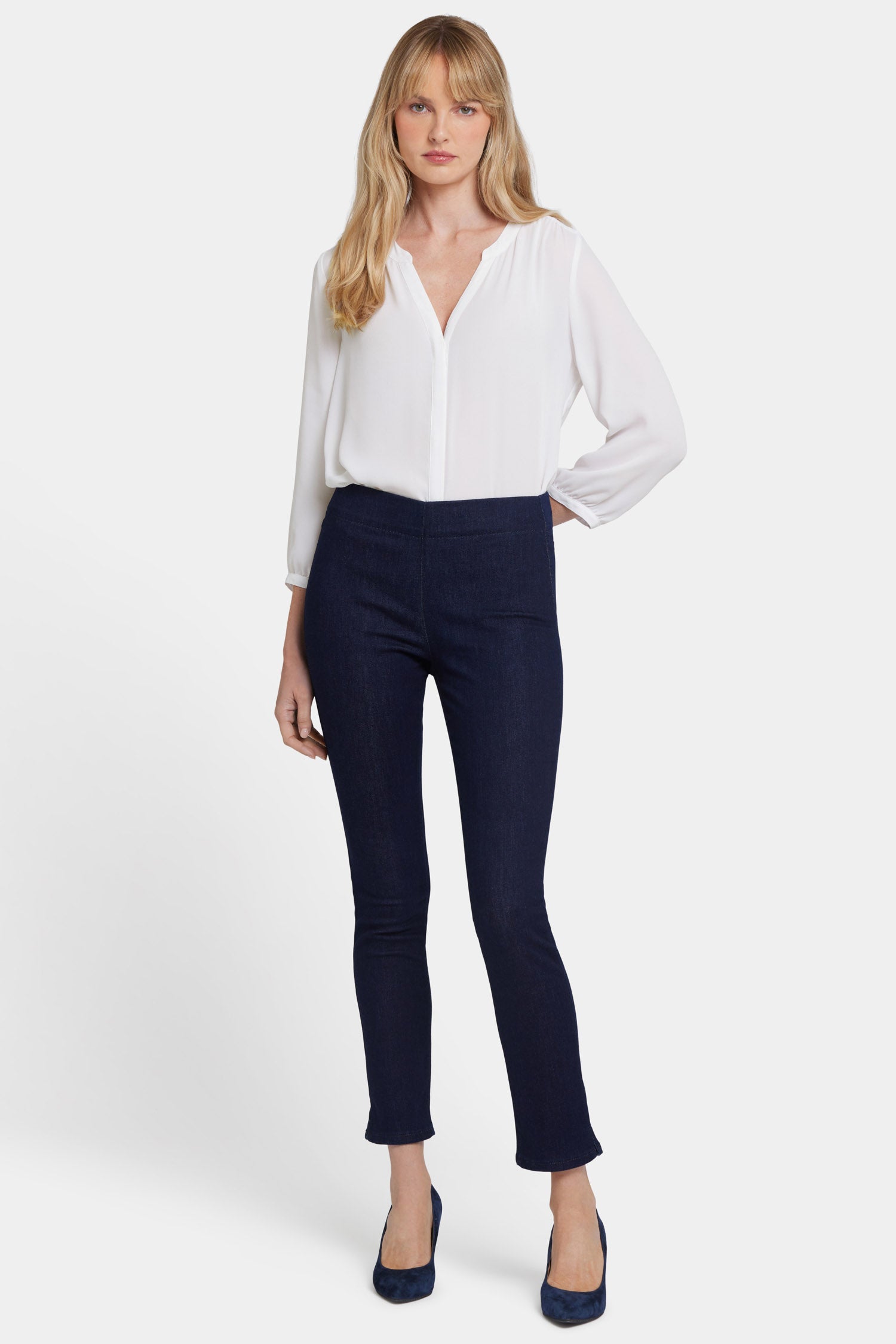 Alina Skinny Ankle Pull On Jeans for Women - Stretch Denim Pants with Rinse Wash | Perfect for Casual Wear, Office & Date Nights