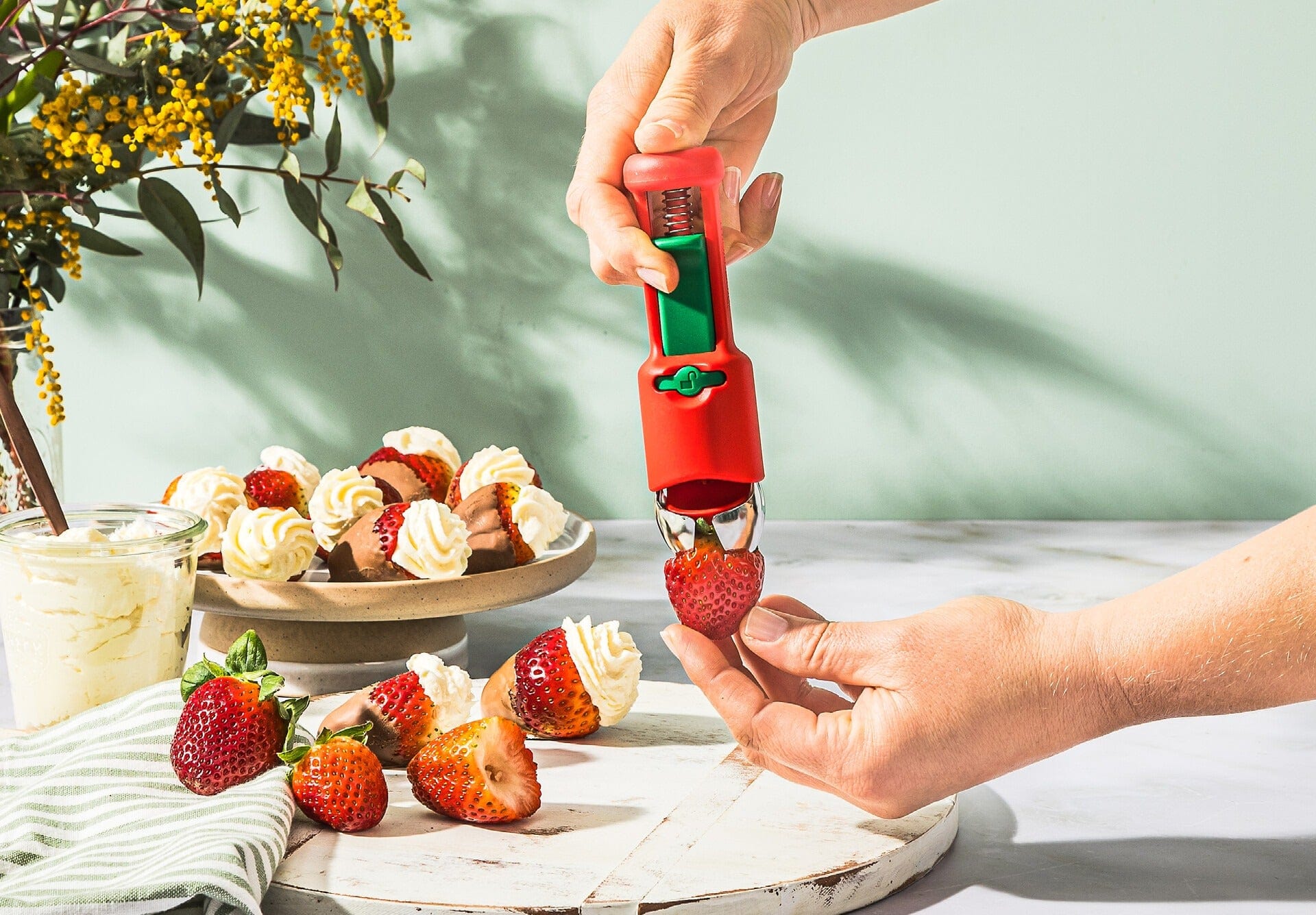 Dreamfarm Hullapit 3-in-1 Berry Huller & Pitter - Strawberry, Cherry & Olive Pitter Tool for Easy Fruit Prep | Perfect for Baking, Jam Making & Kitchen Use