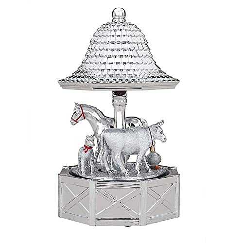 Kate Spade Lenox Reed & Barton Farmyard Friends Musical Carousel Silver-plated Collectible - Perfect for Home Decor, Gift Giving & Holiday Display