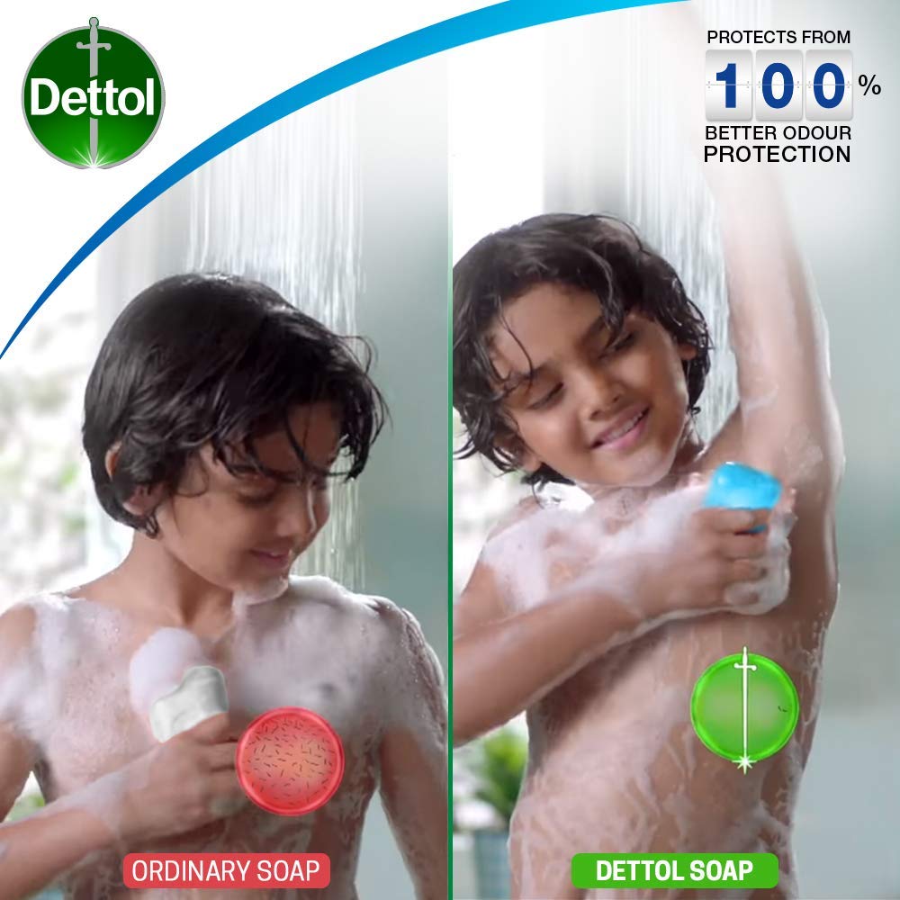Dettol Cool Refreshing Soap Bar, 42g - Antibacterial Hand Wash for Daily Hygiene & Germ Protection at Home, Gym, or Travel