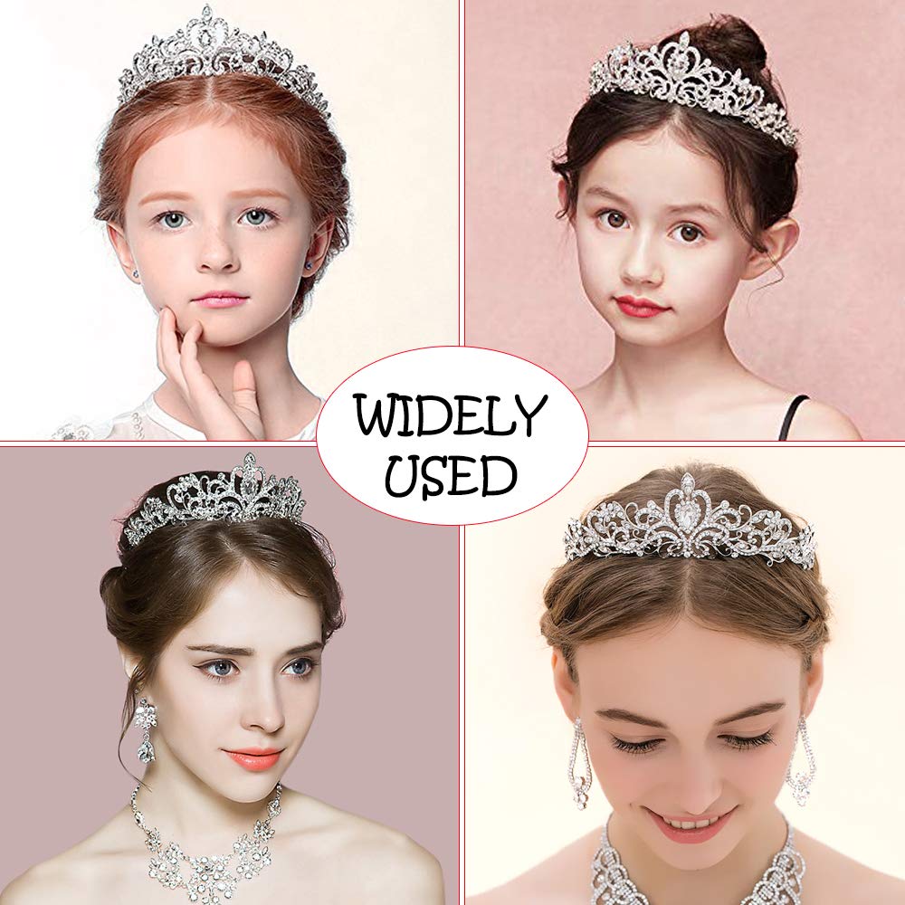Elegant Silver Crystal Rhinestone Wedding Tiara with Comb – Bridal Crown for Women & Little Girls | Perfect for Weddings, Prom, Pageants & Princess-Themed Parties