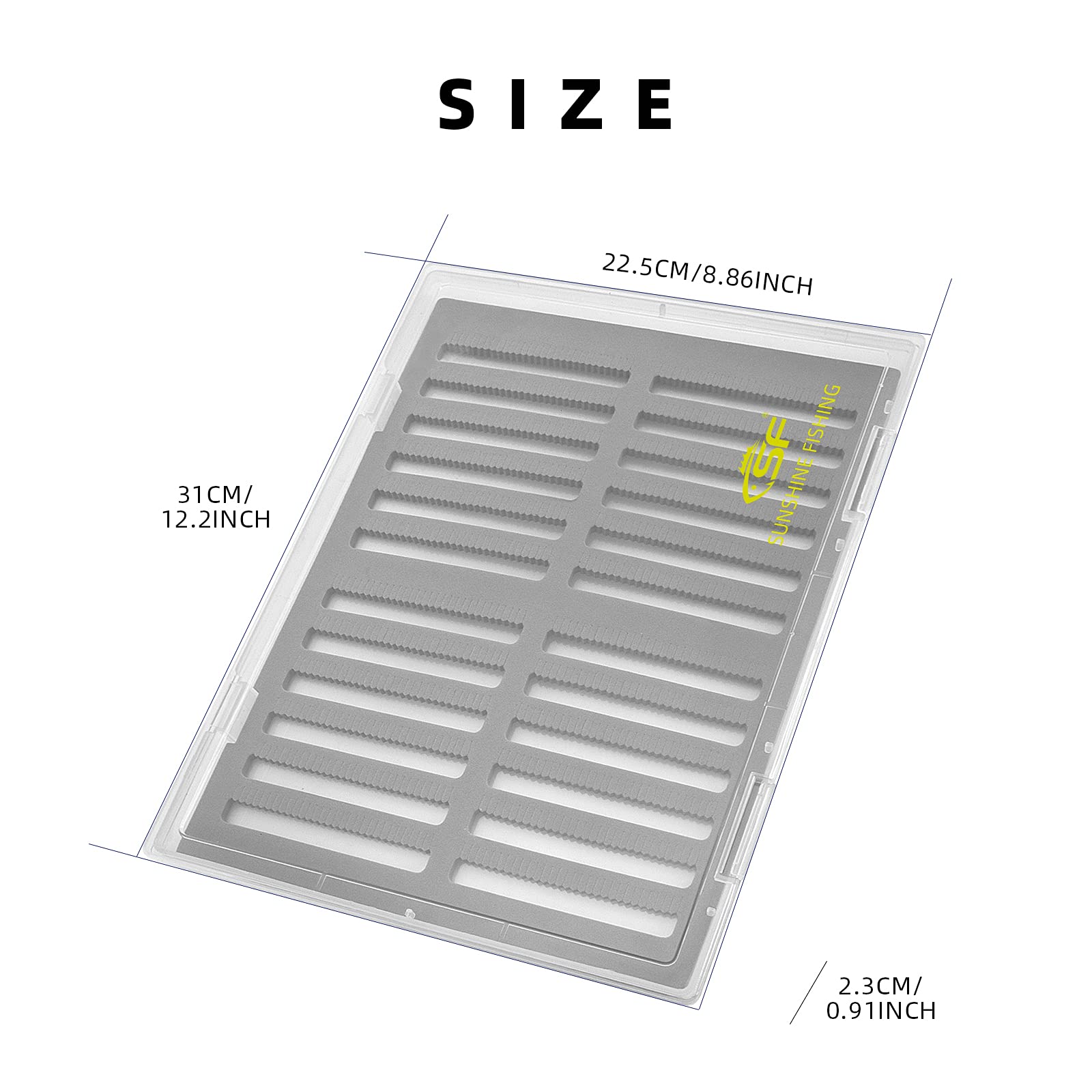 SF Collection Clear A4 Super Large Capacity Fly Fishing Box with Slit Foam - Waterproof Hook & Tackle Storage for Competition, Travel & Outdoor Fishing Gear Organization
