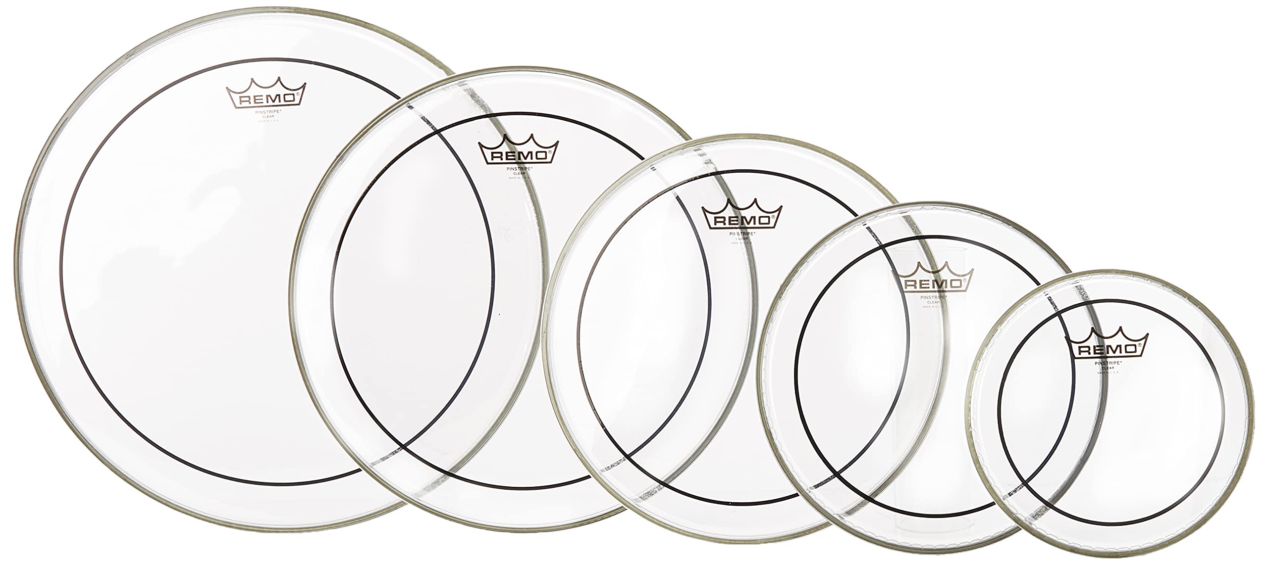 Premium Clear Acrylic Drum Set - 5-Piece Complete Kit with Cymbals & Hardware (PP1140-PS) | Perfect for Professional Performances, Studio Recording & Home Practice