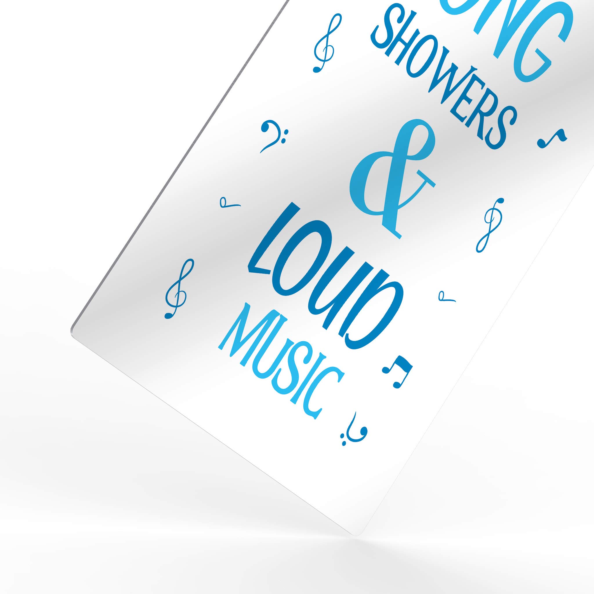 Funny Bathroom Wall Art - HB Art Design 'Long Showers & Loud Music' Metal Print Sign | 40x30 Inches Ready to Hang | Perfect Bathroom Decor, Nursery Sign & Unique Toilet Gift for Music Lovers