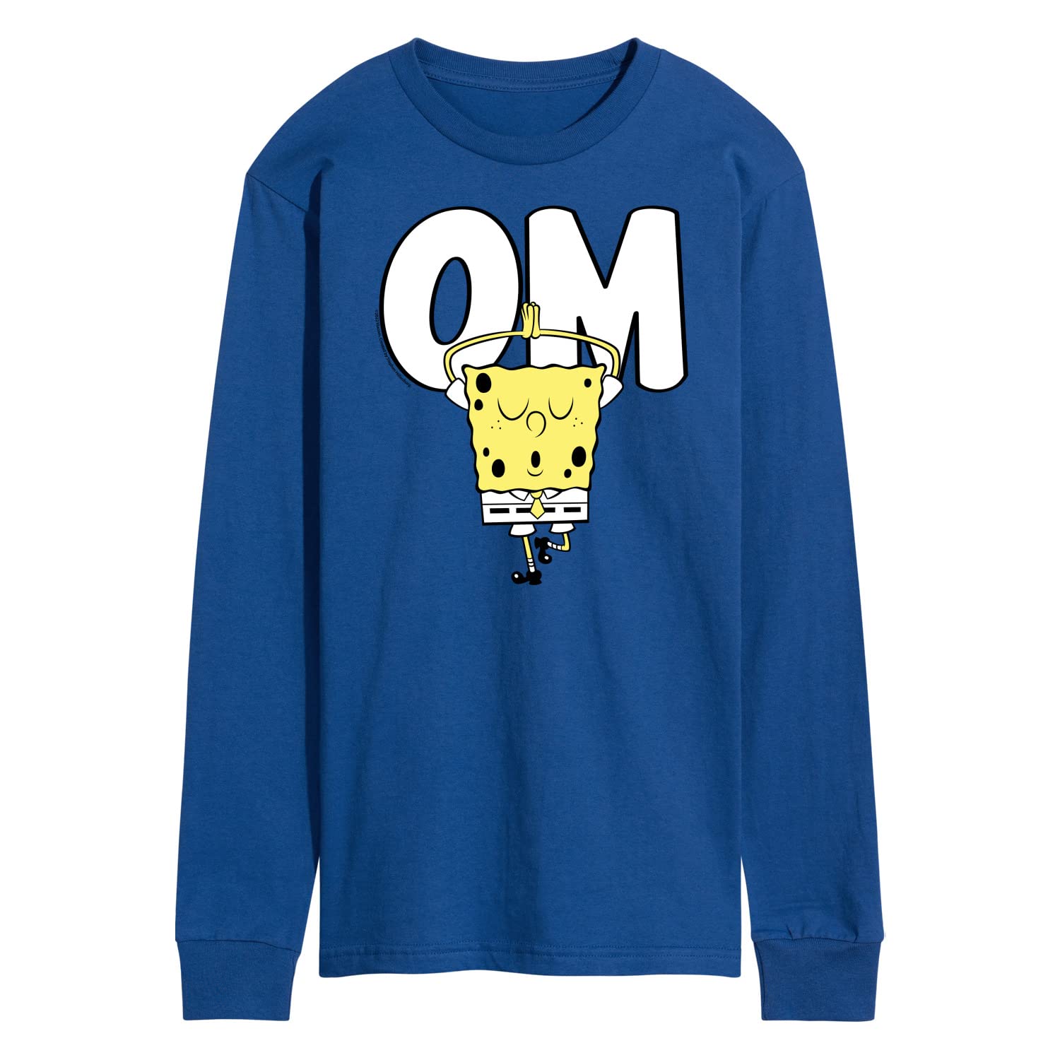 Spongebob Squarepants Men's Long Sleeve Yoga T-Shirt - Funny Cartoon Graphic Tee for Workout & Casual Wear