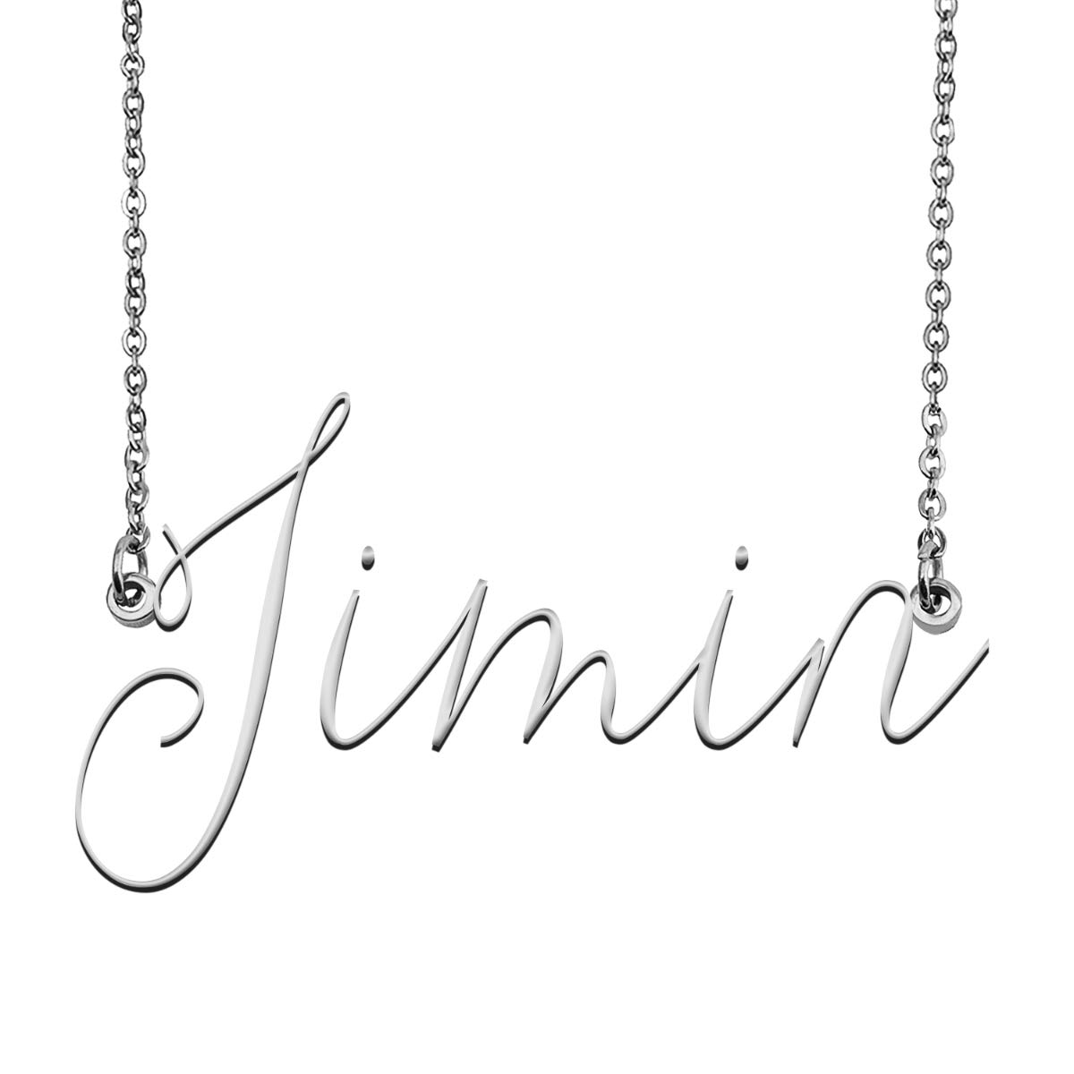 Jimin Name Necklace - Custom Personalized Name Plate Jewelry for Women | Birthday Gift for Her, Anniversary Present | Perfect for K-Pop Fans, BTS Lovers & Fashion Accessories