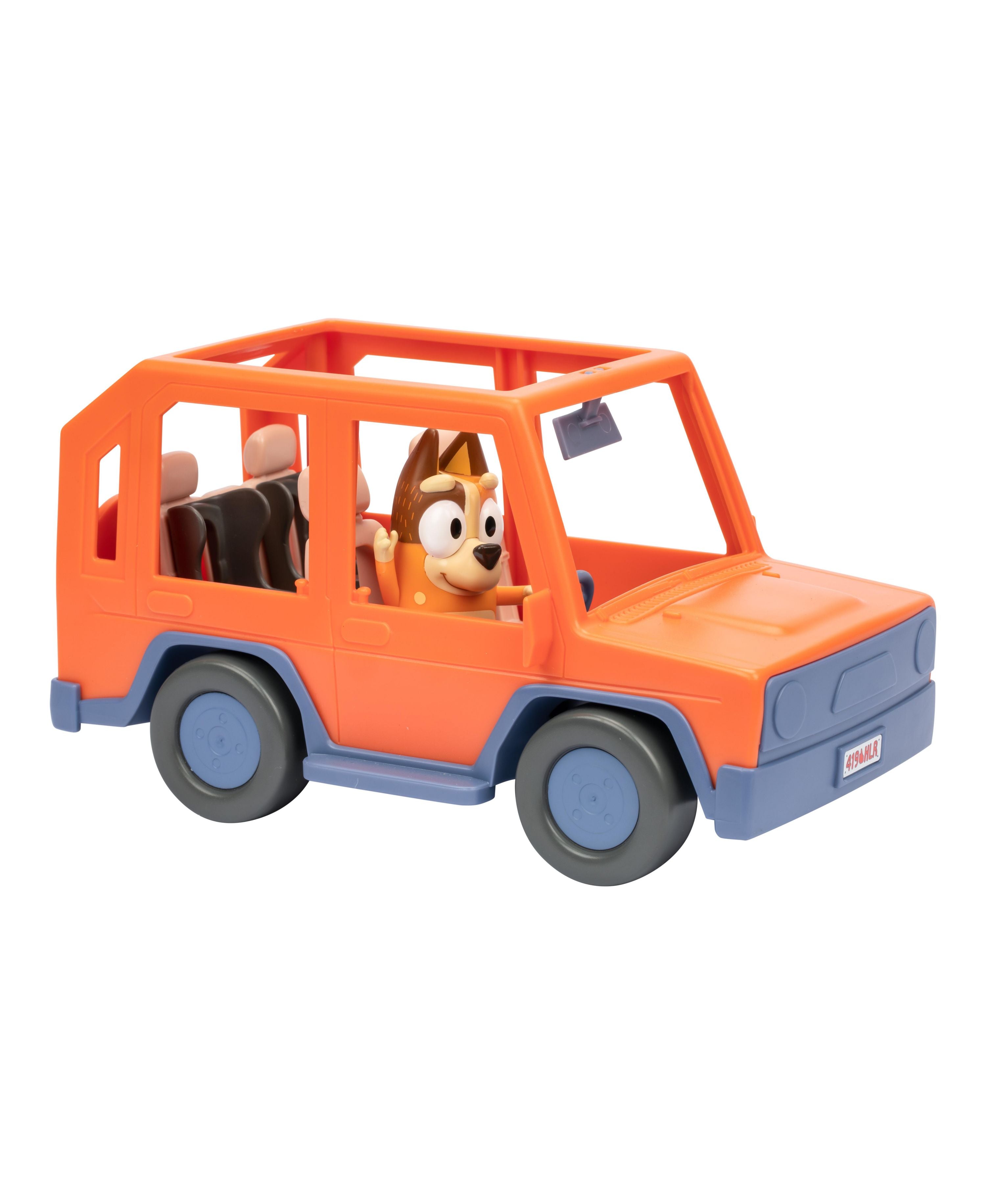 Bluey Heeler Family Road Trip 4WD Toy Car with Articulated Chilli Figure - Interactive Play Vehicle for Kids' Pretend Adventures & Family Game Nights