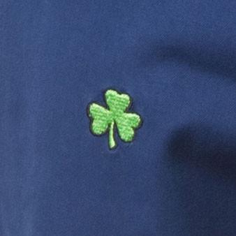Stretch Twill Harbor Pant in Nantucket Navy with Shamrock Print - Comfortable Casual Pants for Work, Travel & Everyday Wear