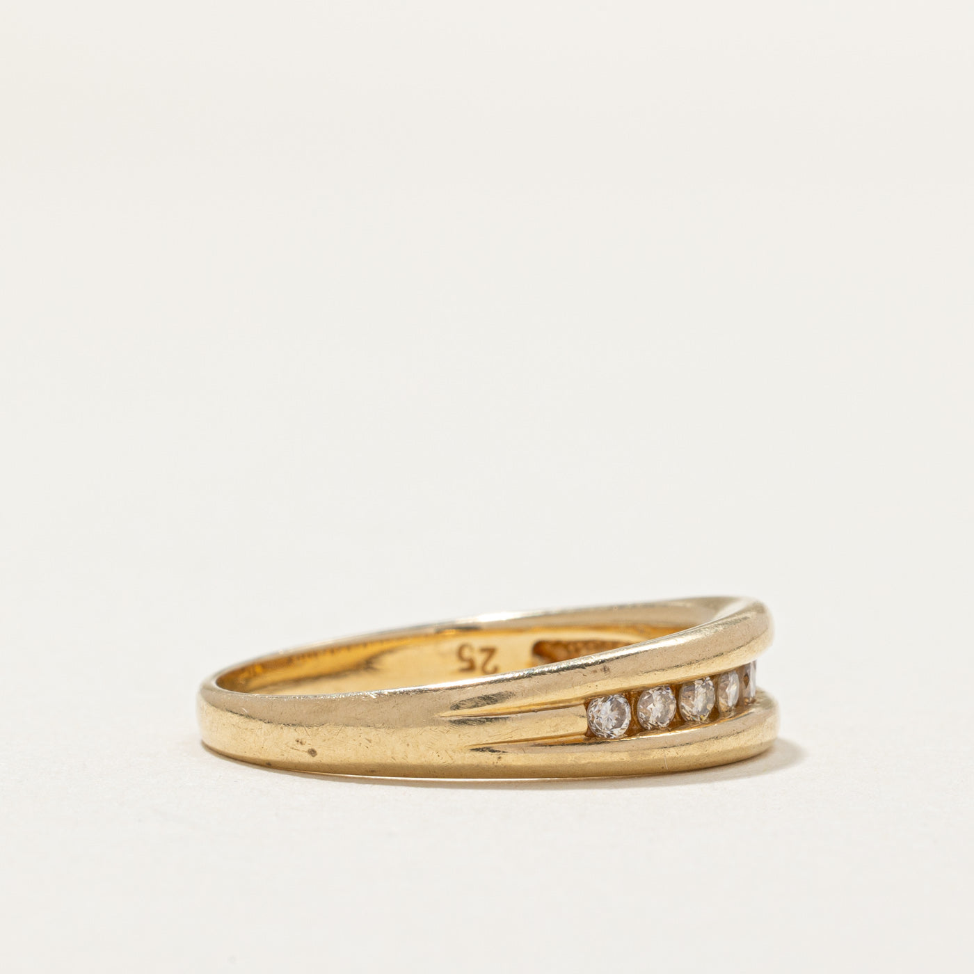 Channel Set Semi Eternity Diamond Wedding Band - 0.25ctw Round Cut Diamond Ring in Size 8.75 - Perfect for Anniversary Gifts, Bridal Jewelry & Special Occasions