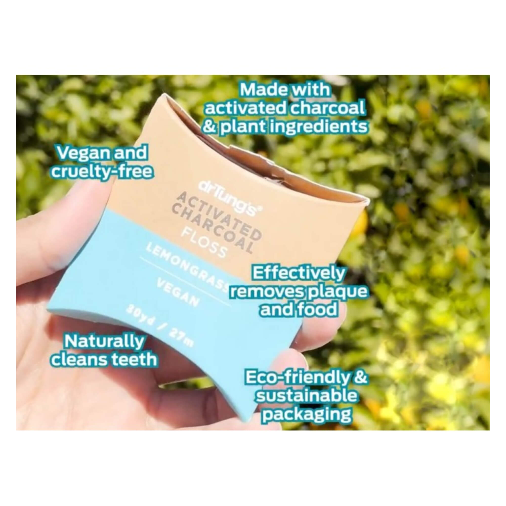 Natural Activated Charcoal Vegan Dental Floss - Eco-Friendly & Biodegradable Smart Floss for Teeth Whitening & Fresh Breath - Perfect for Travel, Home & Office Oral Care