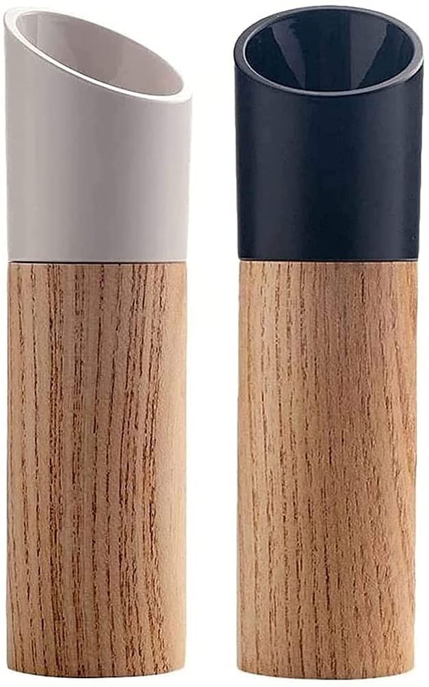 Premium Manual Salt and Pepper Grinder Set - One Handed Operation Spice Mill with Adjustable Coarseness - Perfect for Kitchen, Camping & Outdoor Cooking