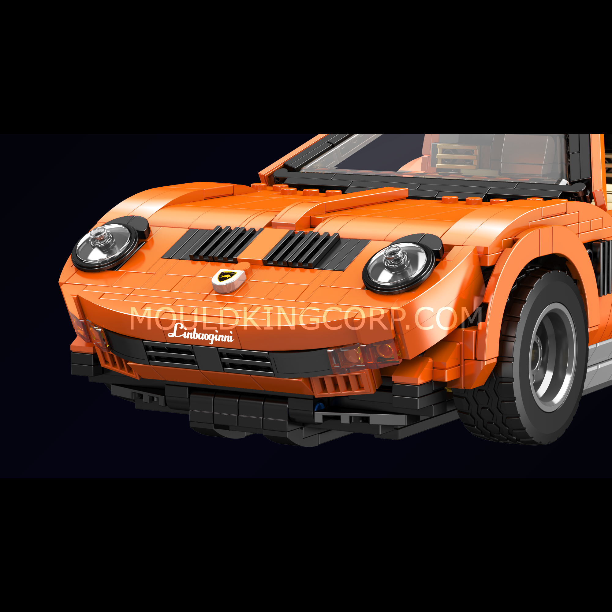 Mould King 10116 Lamb Miura Car Model Building Set - 1,607 Piece Sports Car Construction Toy Kit for Adults & Teens | Perfect for Collectors, DIY Enthusiasts & Home Office Decor