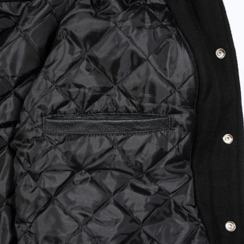 Premium Men's Classic All Wool Varsity Jacket - Baseball Style Winter Coat for Cold Weather | Warm & Stylish Outerwear for College, Sports, and Casual Wear