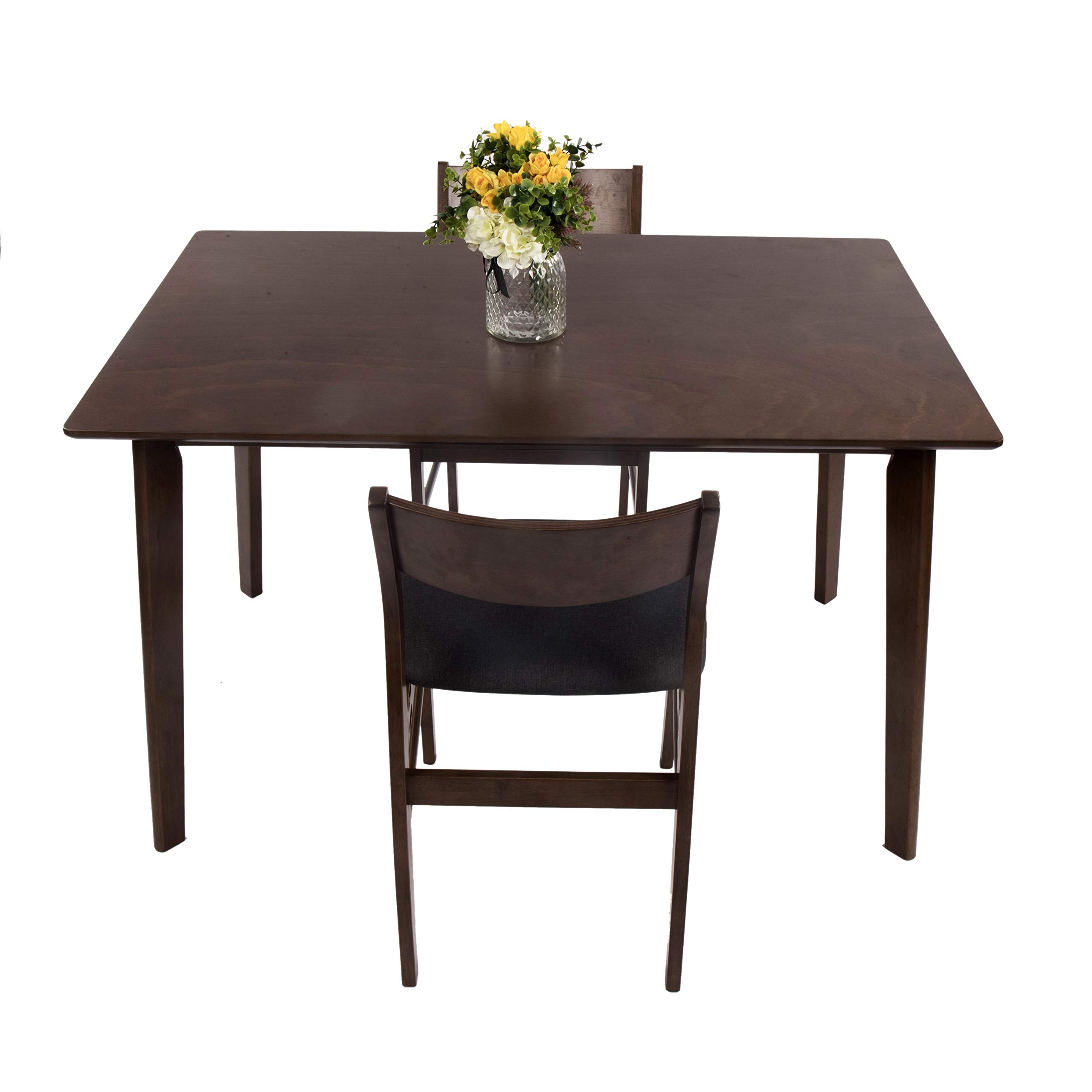 Natural Oak Wood Dining Table - Mid Century Modern Rectangular Kitchen Table for 4, Small Space Dining Solution, Perfect for Apartments & Cozy Homes (Brown) | Ideal for Family Meals, Entertaining Guests & Home Office Workspace