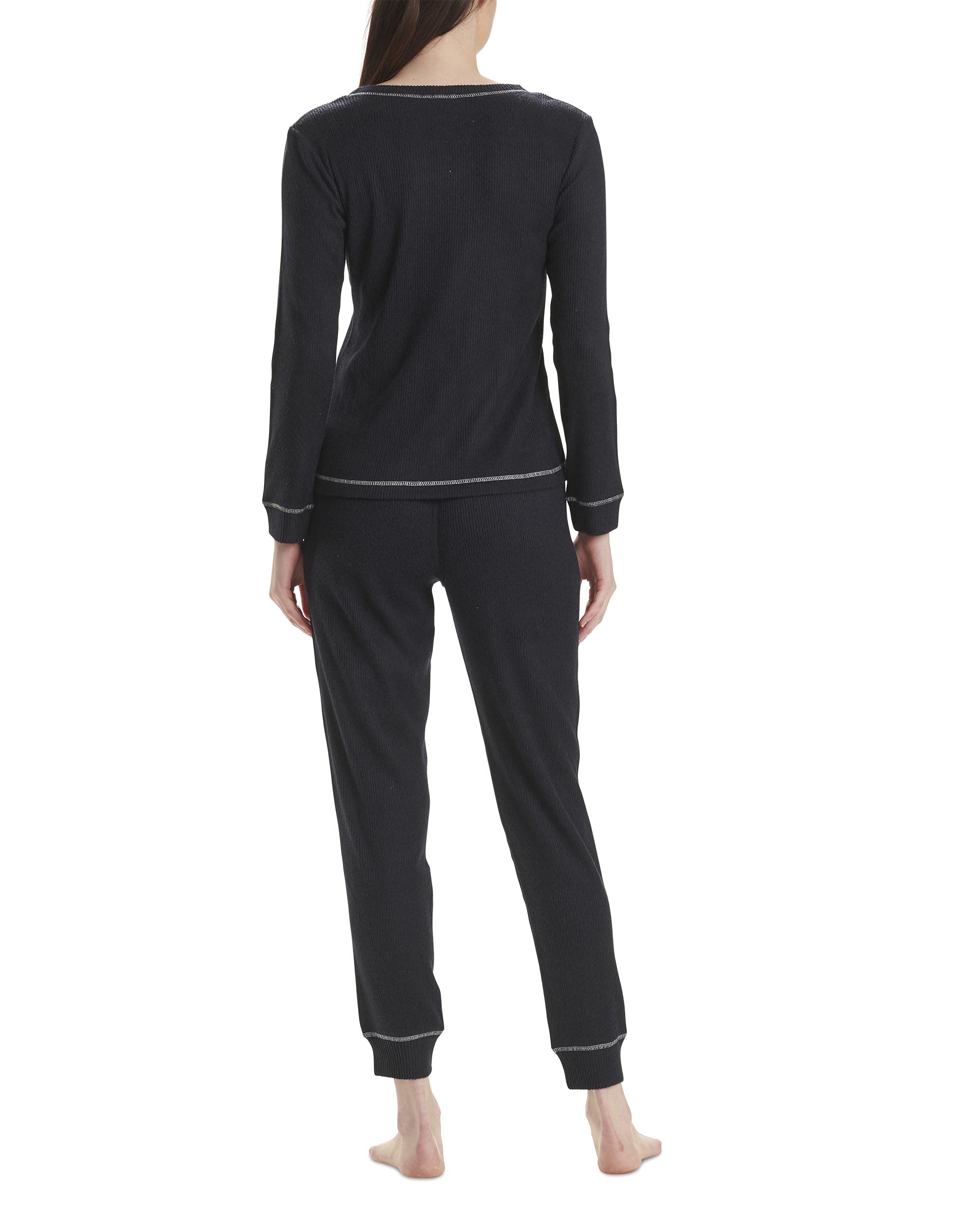 Tommy Hilfiger Women's Waffle-Knit Long Sleeve Jogger Pajama Set - Soft & Cozy Loungewear for Relaxing at Home, Sleepwear for Women