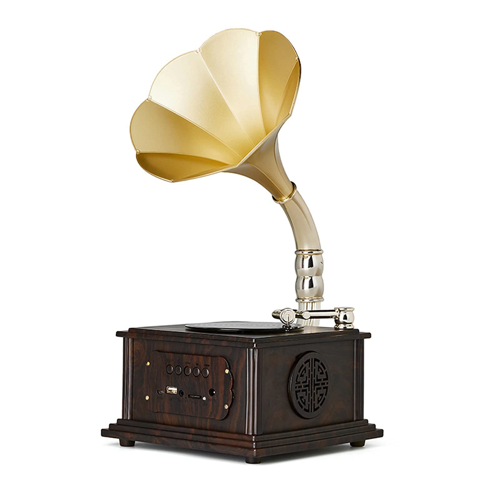 Vintage Bluetooth Record Player with Built-In Speakers, USB & Belt-Drive - Wireless Vinyl Turntable for Home Entertainment, Music Lovers & Retro Decor (Perfect for Living Rooms, Bedrooms & Gifts)