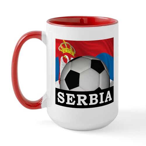 White/Red Inside - Football Serbia Large Mug