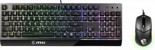 MSI VIGOR GK30 Mechanical Gaming Keyboard and Mouse Combo - Wired USB RGB Backlit Keyboard with Blue Switches, Ergonomic Gaming Mouse - Perfect for PC Gaming, Esports, and Office Work (Black)